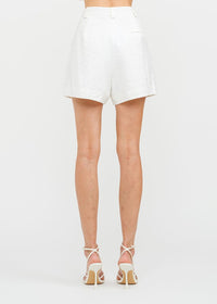 Gwen Linen Bermuda Shorts - Off-White