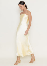 Meyers Strapless Maxi Slip Dress - Lemon
