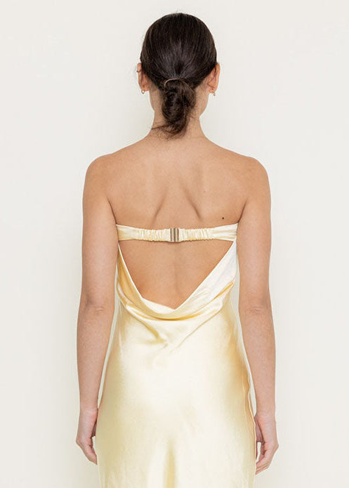 Meyers Strapless Maxi Slip Dress - Lemon