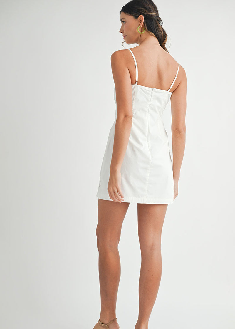 Zaria Embroidered Mini Dress - Off-White