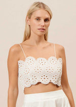 Mimi Eyelet Top - White