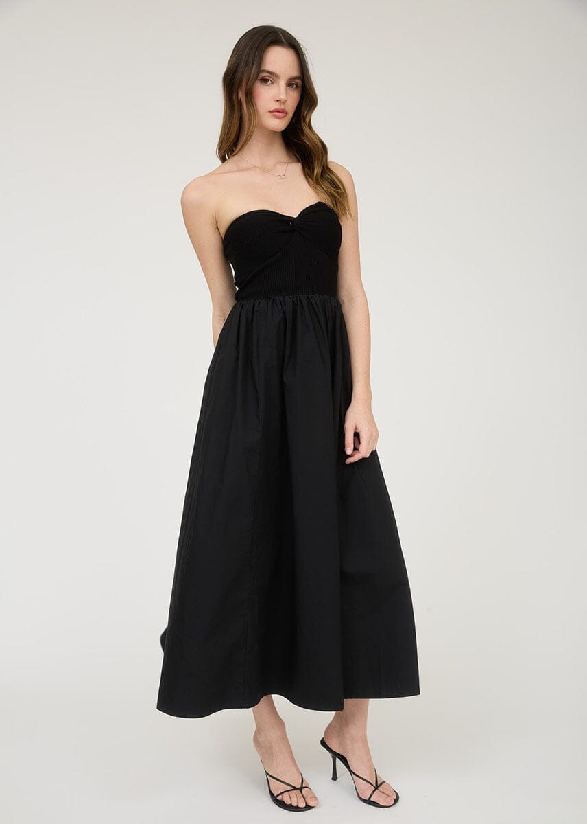 Lillie Tube Midi Dress - Black