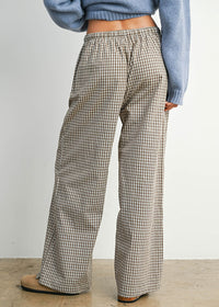 Reggie Tie-Front Check Pant - Brown