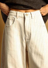 Paige Pinstripe Barrel - Cream