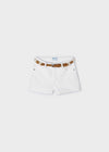 Jillian Girls Belted Shorts - White