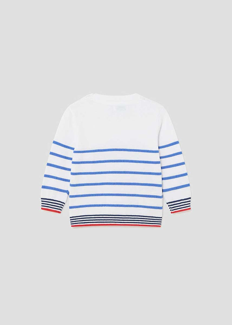 James Baby Striped Sweater - Off White & Blue