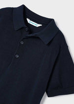 Henry Boys Knit Polo Shirt - Navy