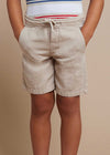 Liam Boys Linen Shorts - Semolina
