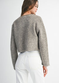 Louise Fuzzy Knit Jacket - Mocha