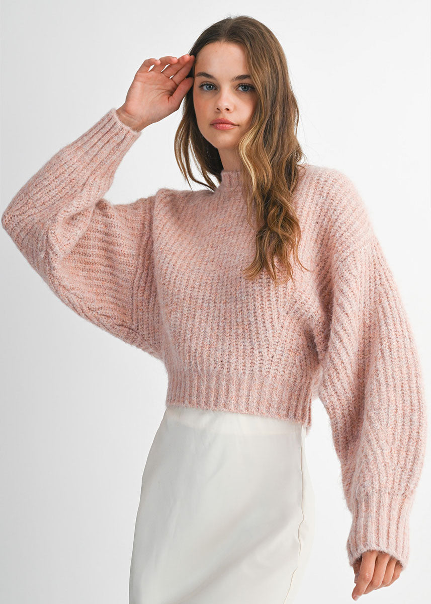 Elliot Slouchy Crew Neck Pullover - Rose