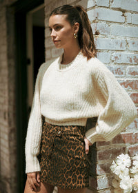 Elliot Slouchy Crew Neck Pullover - Cream