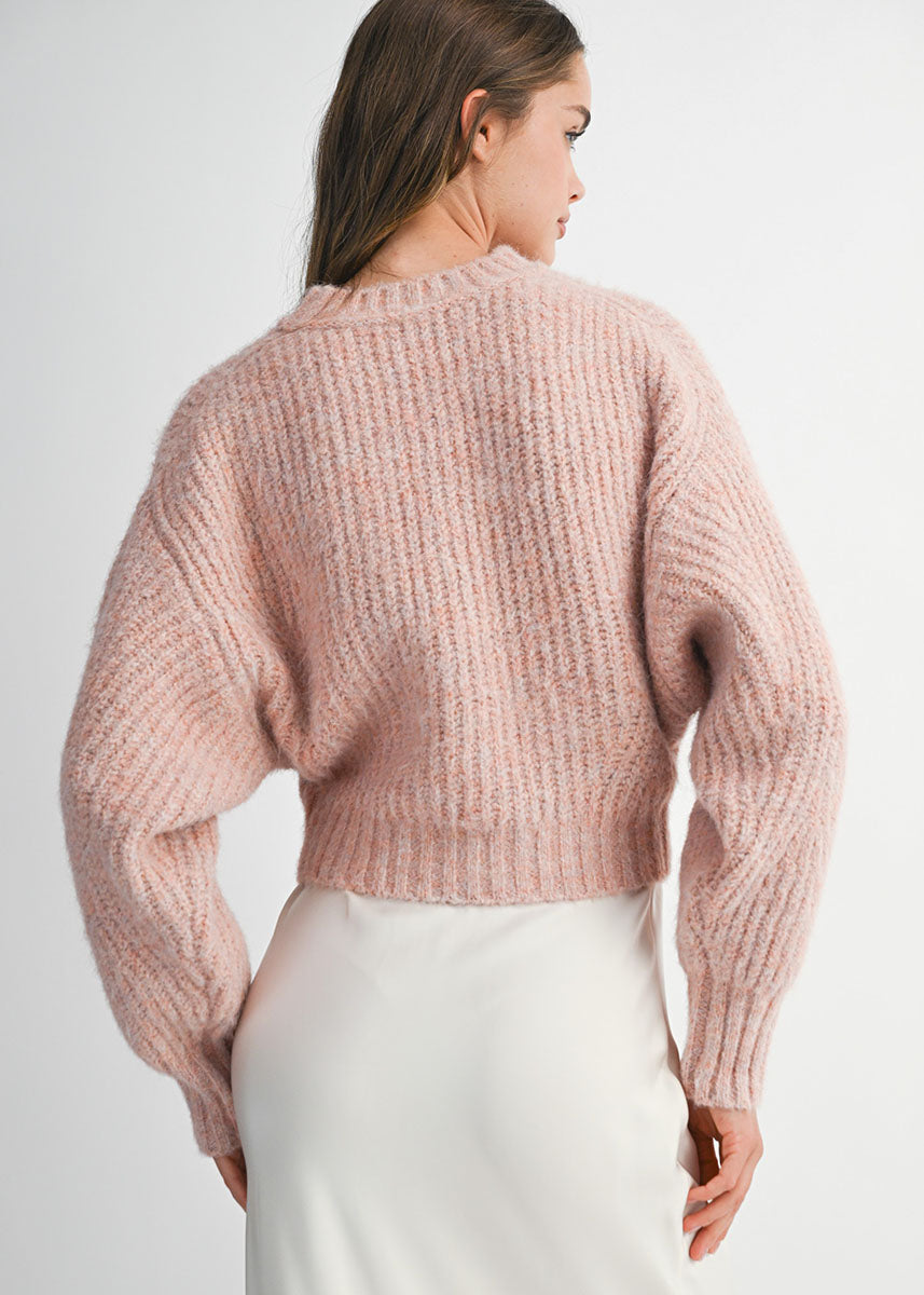 Elliot Slouchy Crew Neck Pullover - Rose