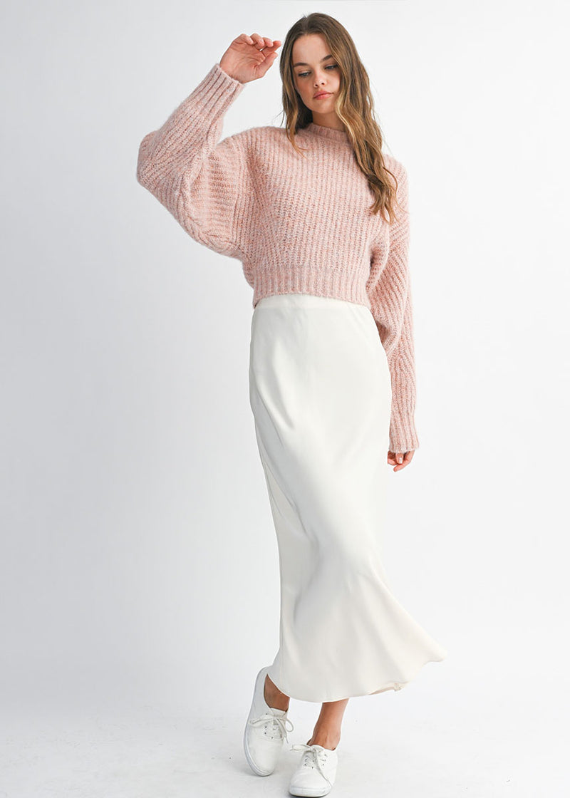 Elliot Slouchy Crew Neck Pullover - Rose