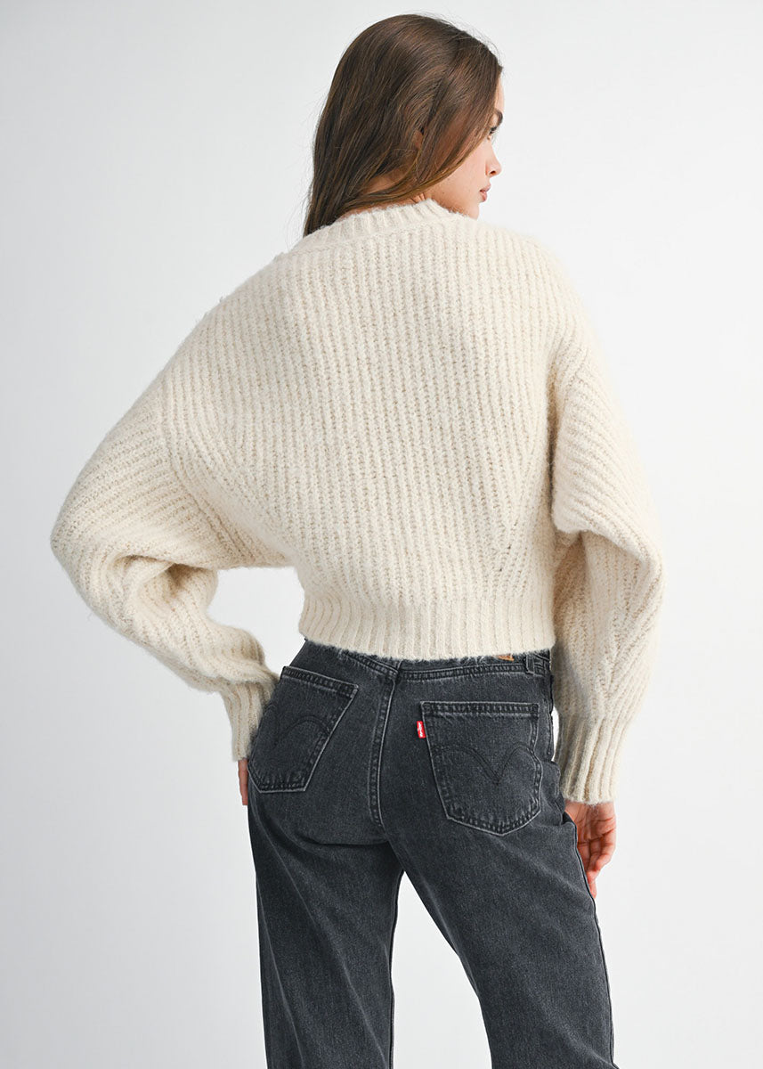 Elliot Slouchy Crew Neck Pullover - Cream