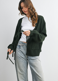 Joanna Tie Cardigan - Olive