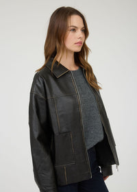 Harley Faux Leather Jacket - Black