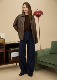 Harley Faux Leather Jacket - Brown