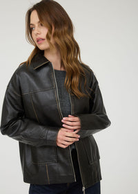 Harley Faux Leather Jacket - Black