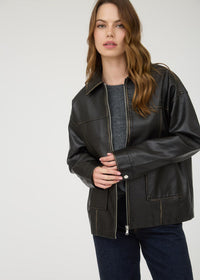 Harley Faux Leather Jacket - Black