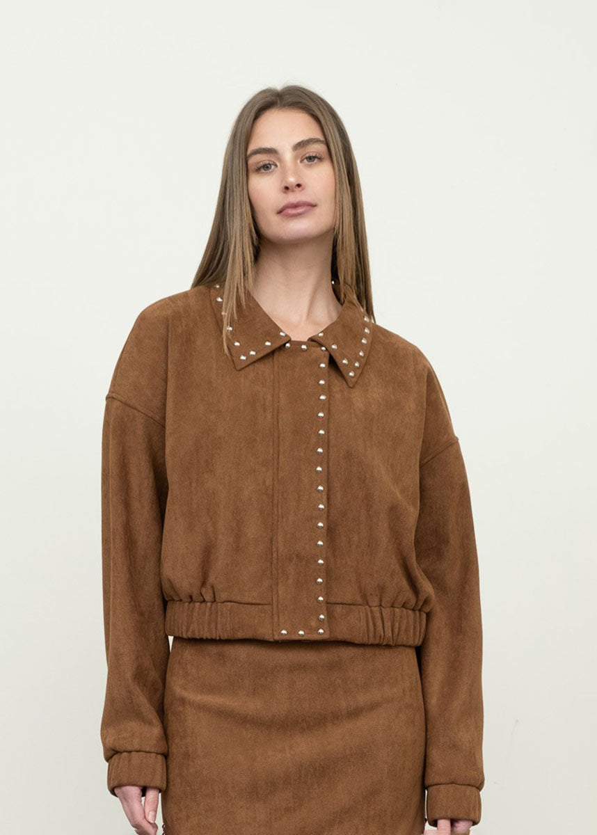 Sadie Studded Jacket - Camel
