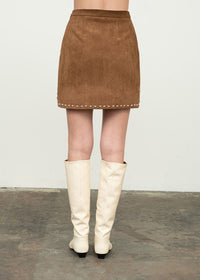 Grace Studded Mini Skirt - Camel