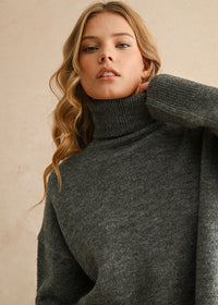 Winona Turtleneck Sweater - Charcoal
