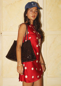 Wynn Polka Dot Mini Dress - Cherry