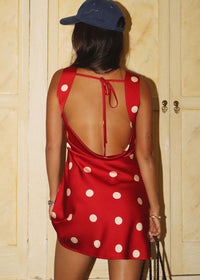 Wynn Polka Dot Mini Dress - Cherry