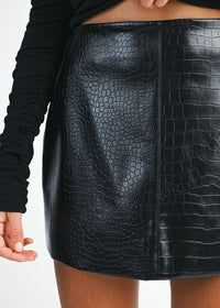 Romee Faux Leather Mini Skirt - Black