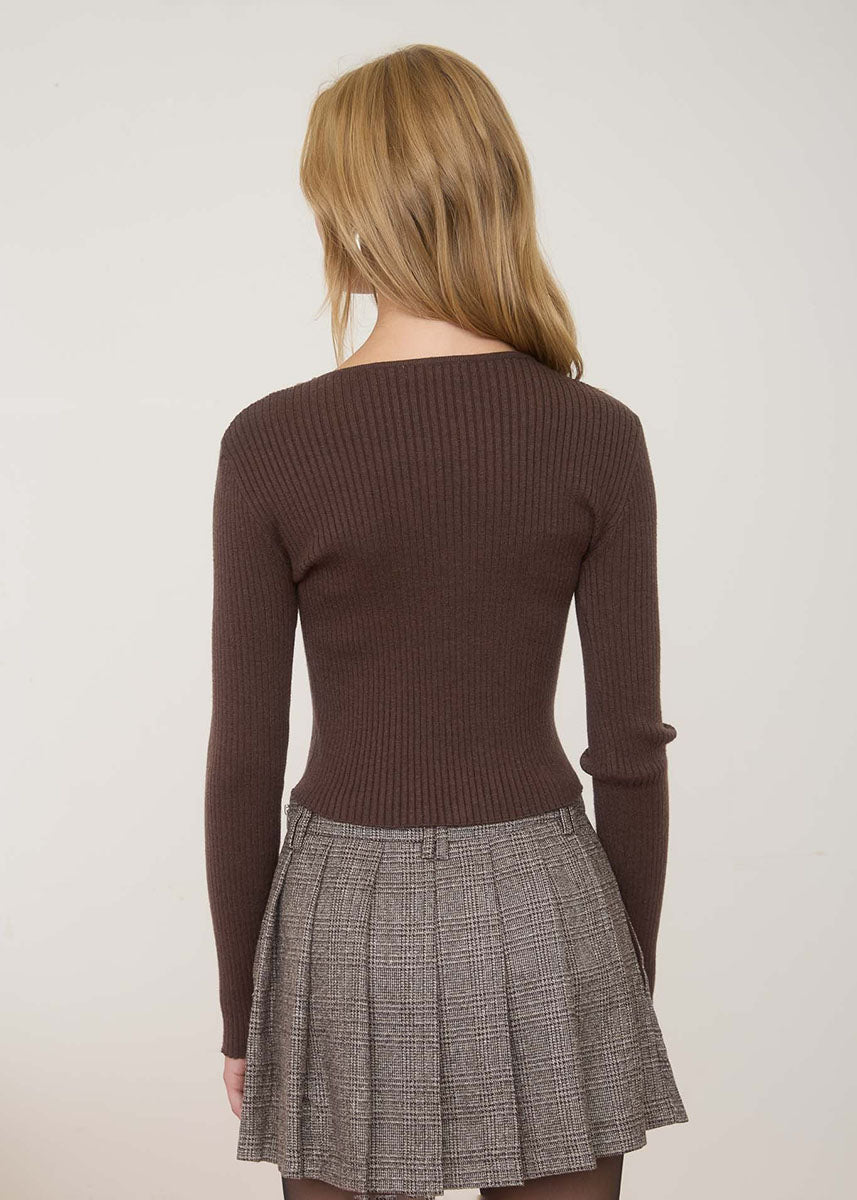 Imogene Knit Top - Brown