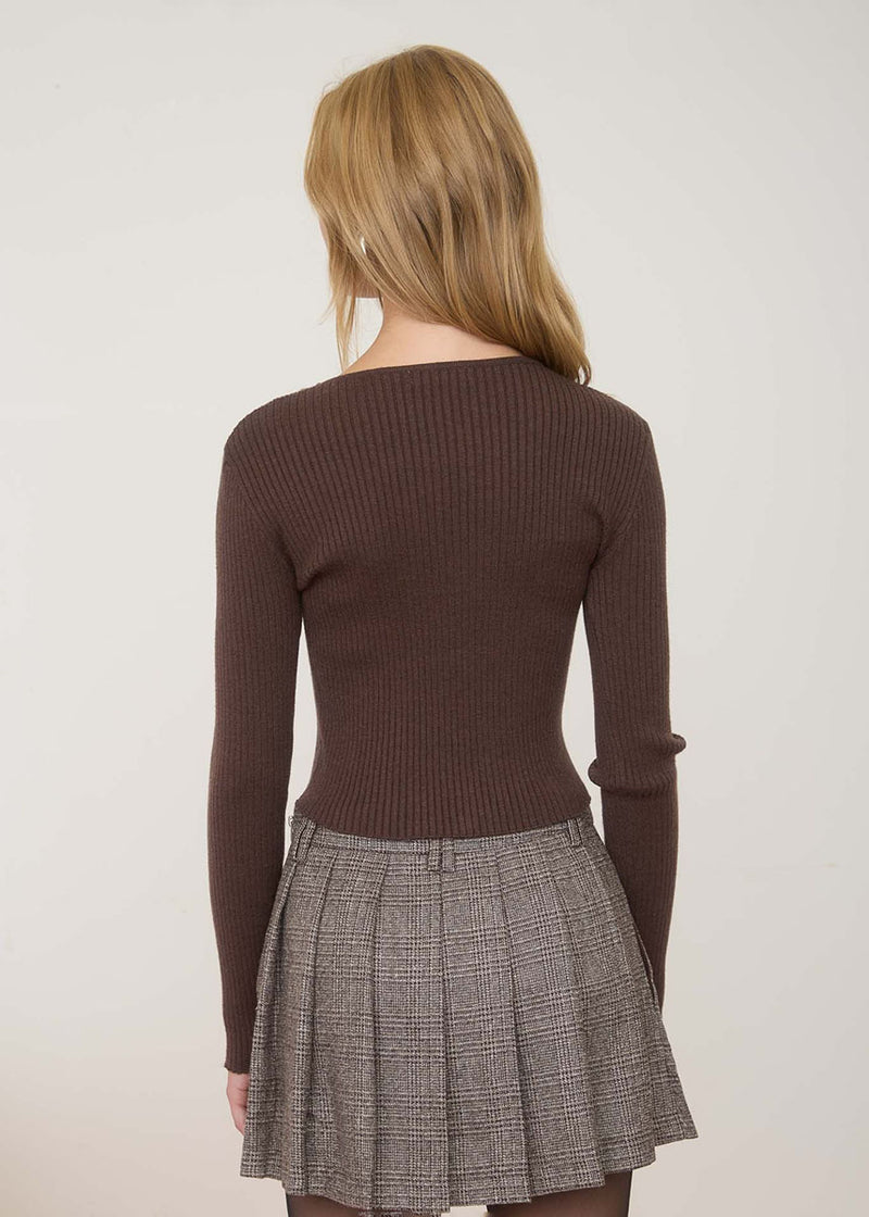 Imogene Knit Top - Brown