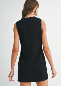 Fable Velvet Bow Mini Dress - Black