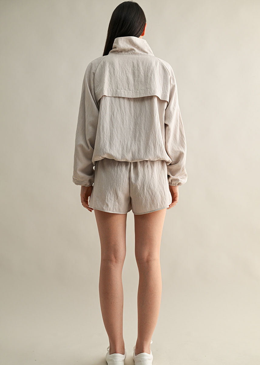 Jade Windbreaker Jacket & Shorts Set - Stone – Alice & Wonder