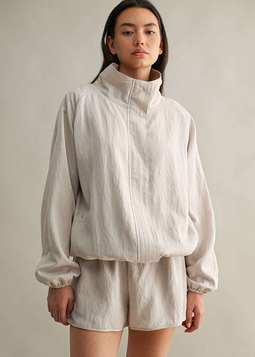 ジャケット・アウター DIANTE SHAGGY LOOSE JACKET +WRAP SHORTS Jade Windbreaker Jacket & Shorts Set - Stone – Alice & Wonder