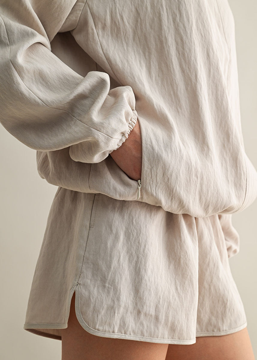 Jade Windbreaker Jacket & Shorts Set - Stone – Alice & Wonder