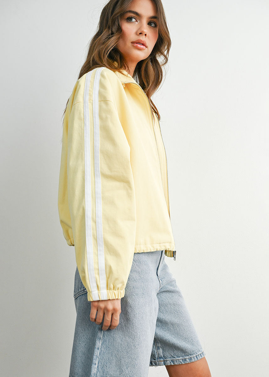 Tate Striped Jacket - Butter/White