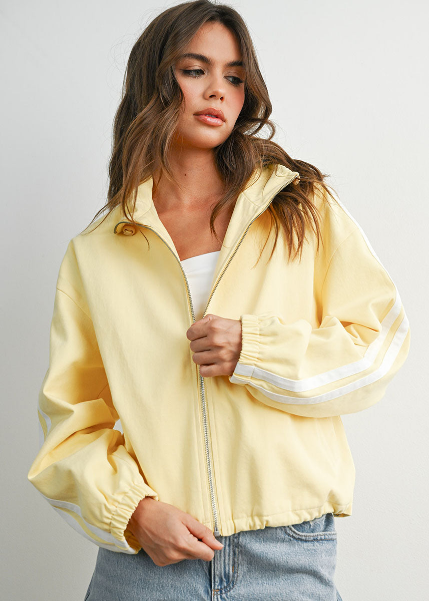 Tate Striped Jacket - Butter/White