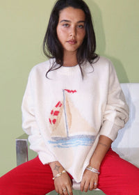 Leighton Sailboat Sweater - Cream