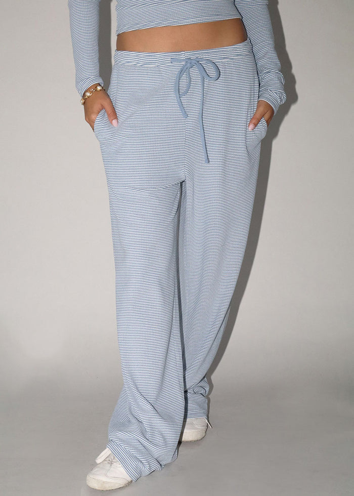 Briar Striped Lounge Pant - Steel Blue