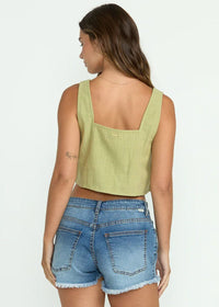 Open Skies Top - Avocado