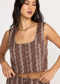 Another Wave Woven Tank - Espresso