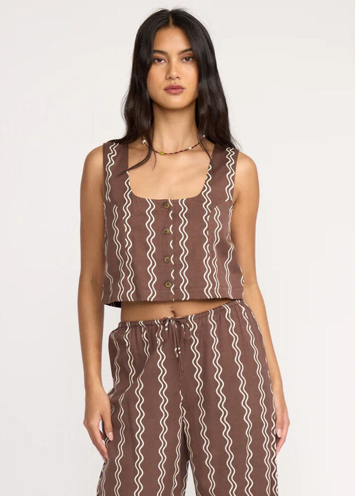 Another Wave Woven Tank - Espresso