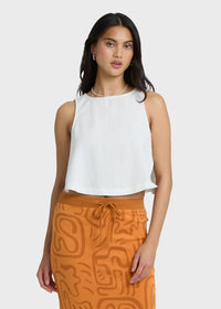 So Breezy Woven Tank - Salt Crystal