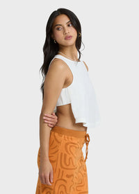 So Breezy Woven Tank - Salt Crystal