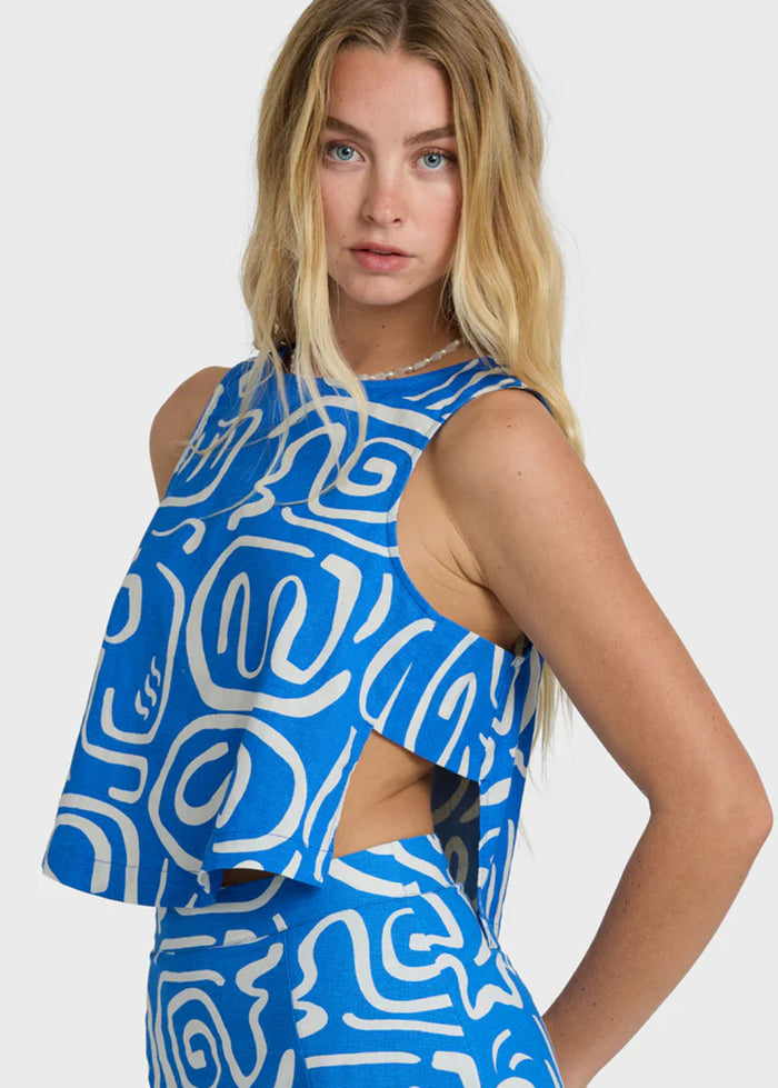 So Breezy Woven Tank - True Blue