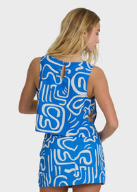 So Breezy Woven Tank - True Blue