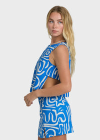 So Breezy Woven Tank - True Blue