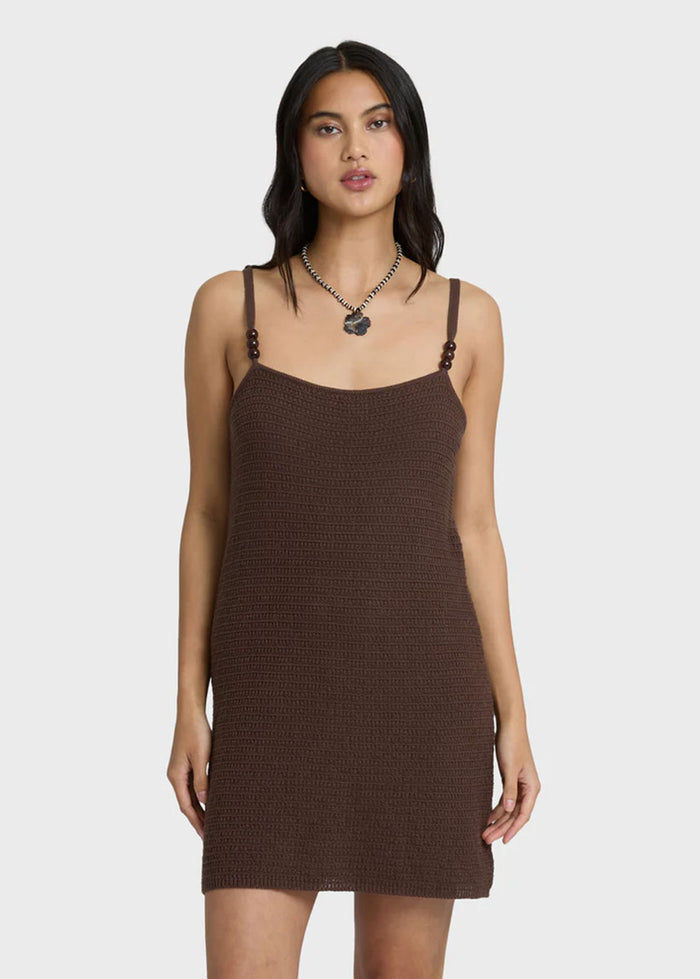 You Stunner Knit Mini Dress - Teak