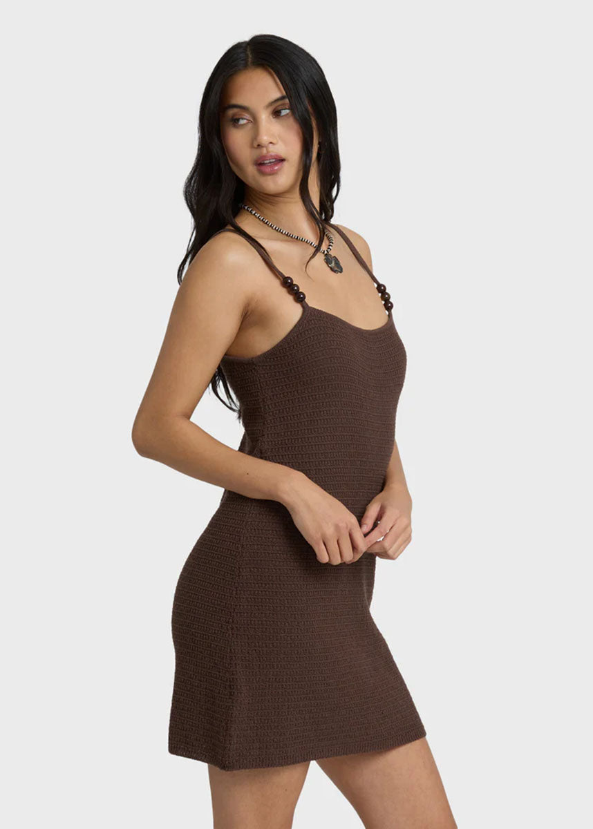 You Stunner Knit Mini Dress - Teak