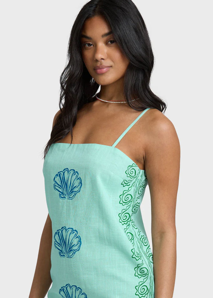 Sun Rays Mini Dress - Pool Blue